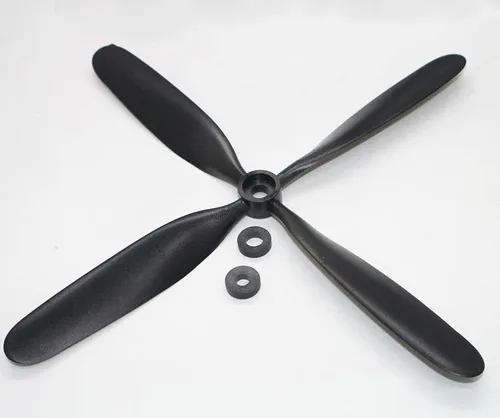 Miniatura 3 de Hélice de avión RC, 1 juego de hélice dura de 4 palas de 10 pulgadas 1058 accesorios con giratorio de repuesto CW/CCW para modelo RC de avión
