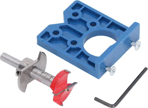 Miniatura 8 de Taladro de plantilla de bisagra, juego de herramientas de perforación ocultas de 1.378 in, muebles de madera para puerta, ventana, carpintería