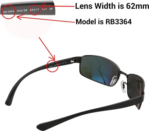 Miniatura 4 de Walleva Lentes de repuesto para lentes de sol Ray-Ban RB3364 de 2.441in, múltiples opciones disponibles