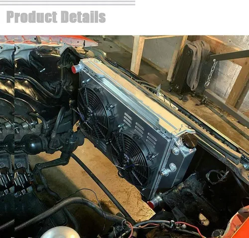 Miniatura 7 de ECMRAD Juego de Radiador de 3 Filas y Ventiladores de Cubierta para Chevy Pontiac GTO Chevelle El Camino 1968 69 70 1971 1972 Todo de Aluminio
