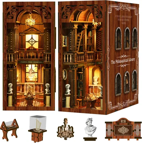 Miniatura 10 de Kit de rincón de libros, colección de libros antiguos, kit de casa en miniatura, muñeca de casa pequeña para adultos, estantería para familiares