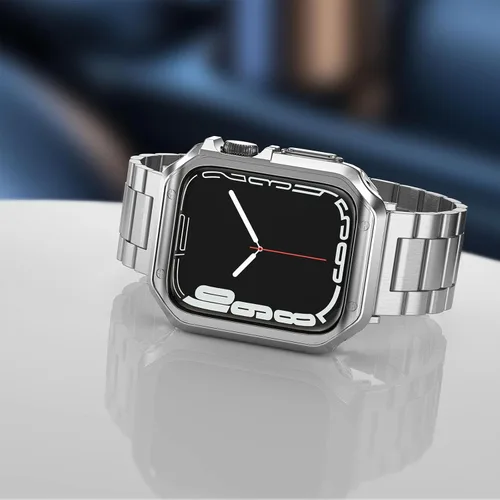 Miniatura 7 de Paquete de 3 correas diseñadas para Apple Watch, correa de pulsera para i-Watch Series 9 8 7 6 5 4 3 2 1 SE, cadena de metal de acero inoxidable
