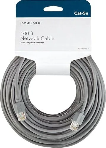 Miniatura 2 de Insignia - Cable de red Cat-5e de 100 pies - Gris