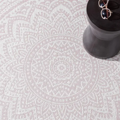 Miniatura 118 de SAFAVIEH Alfombra lavable para exteriores, colección Courtyard - Pasillo de 2.3 x 8 pies, color beige claro y marrón claro, no desprende pelusa