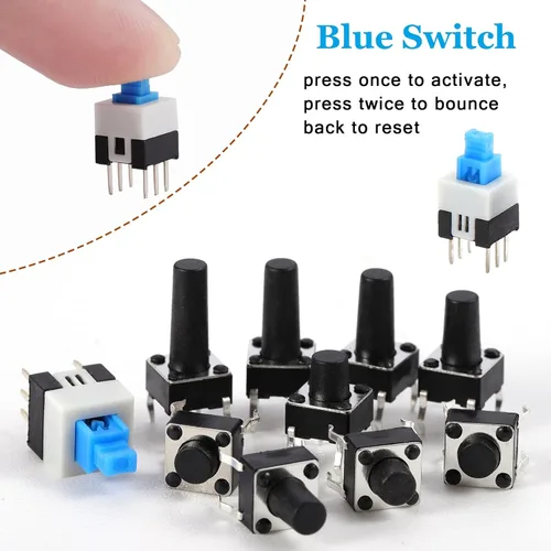 Miniatura 3 de Pulsador táctil micro interruptor momentáneo equipo surtido táctil de 10 valores 180 unidades OCR TM