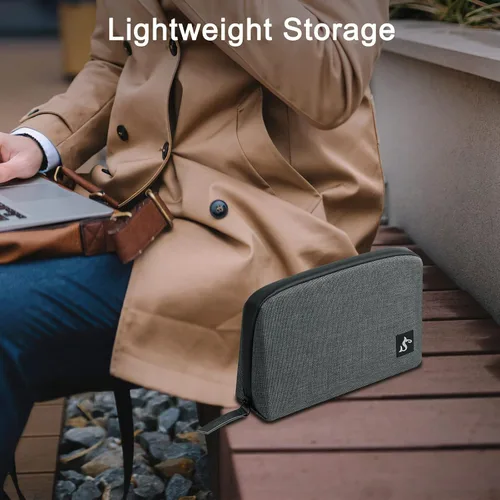 Miniatura 5 de simtoper Estuche organizador electrónico de viaje, bolsa impermeable para cables, cargador, disco duro, banco de energía, pequeño almacenamiento Gris