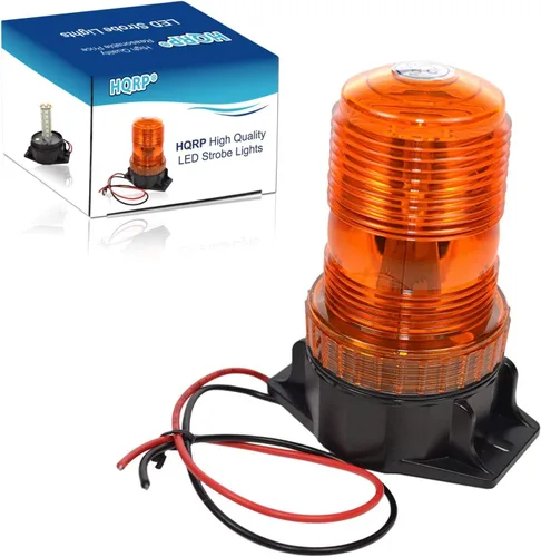 HQRP 360 grados 12-100V 30-LED luz estroboscópica ámbar mini baliza para trabajo de seguridad y máxima visibilidad, camión, vehículo pesado,