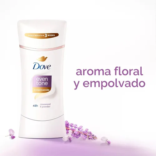 Miniatura 4 de Dove Desodorante antitranspirante de tono uniforme para tono de piel desigual Polvo bloqueador de sudor para sensación fresca todo el día 2.6 oz 3