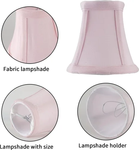 Miniatura 4 de EFINEHOME Mini lámpara con clip para bombillas de candelabro, pantalla de tela de barril solo para bombillas de vela, lámpara de pared, accesorios