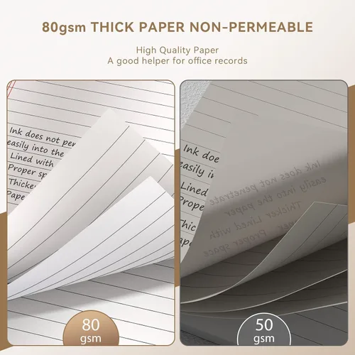 Miniatura 4 de Nichela Blocs de Notas de 5" x 8" Paquete de 6 Blocs Legales de Rayas Estrechas con Perforaciones 30 Hojas Blocs Pequeños para Escribir Papel