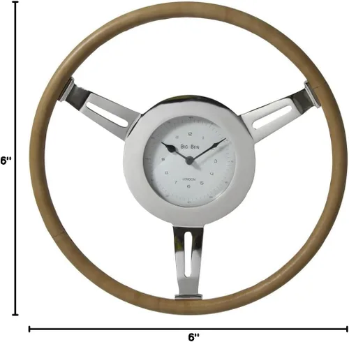 Miniatura 2 de LightMakers 6259419 Light Makers The Kane - Reloj de pared, 18.1 in, piel de níquel/bronceado