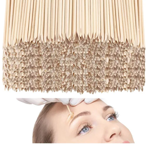 Miniatura 8 de Demissle Palitos de cera de madera para cejas, mini aplicador de depilación, labio, nariz, ceja, artesanía, pequeña espátula facial para depilación