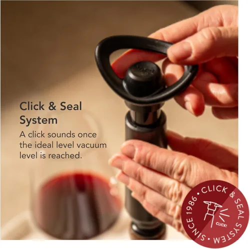 Miniatura 12 de Vacu Vin Concierto para guardar vino con 4 tapones de vacío - Bomba preservadora de vino premium - sello hermético mantiene el vino fresco durante