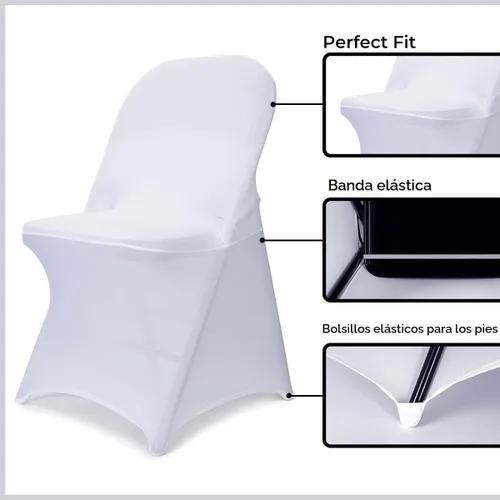Miniatura 4 de Babenest - Fundas plegables para sillas de elastano, 30 unidades, universales, elásticas, lavables, para bodas, vacaciones, banquetes, fiestas