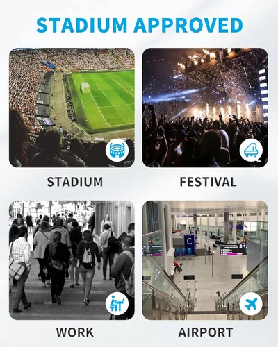 Miniatura 7 de Vorspack Bolso de PVC aprobado para estadios, bolsa cruzada transparente con bolsillo frontal para conciertos, deportes, festivales