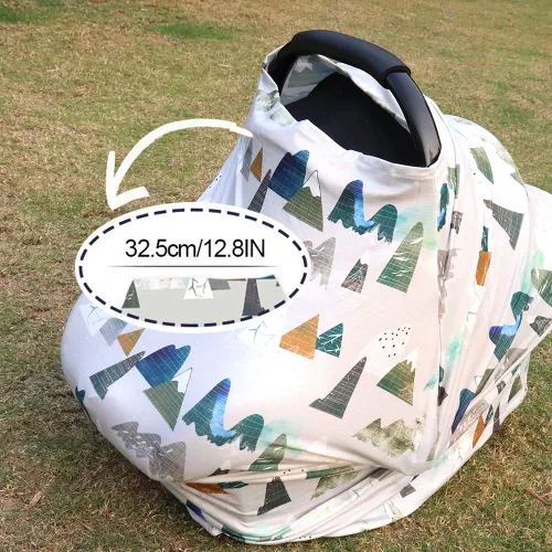 Miniatura 3 de Funda elástica para silla de auto infantil con suave gorro de bebé a juego, pañuelo de lactancia versátil, multiuso, para cochecito y silla alta