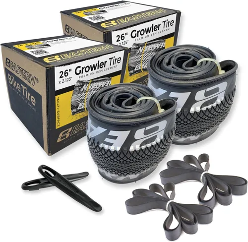 Miniatura 12 de Eastern Bikes Growler Neumático 26 x 2.125 pulgadas Kits de repuesto de neumáticos con o sin tubos interiores. Incluye herramientas. Se adapta a