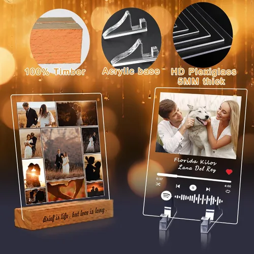 Miniatura 6 de Placa acrílica personalizada para Spotify, personaliza nuestra placa acrílica con tu canción y foto favoritas, regalos personalizados para el día