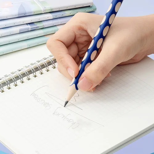 Miniatura 5 de M&G 12 piezas de lápices triangulares con agujero para niños, lápices 2B con poste triangular y corrección de agarre, lápices de grafito con madera