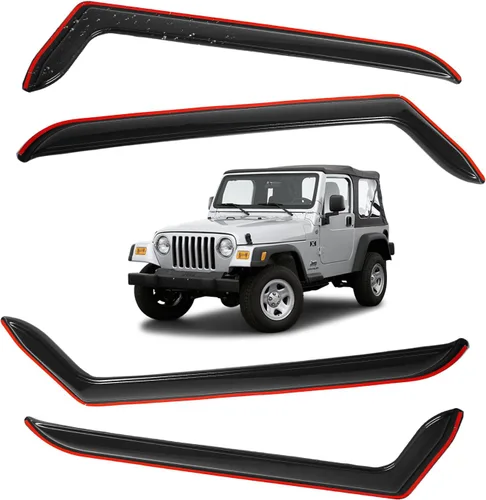 Miniatura 36 de Visor de ventana en canal para Jeep Grand Cherokee WK2 4 puertas SUV 2022, deflector de viento, protector solar y lluvia, adhesivo, a prueba