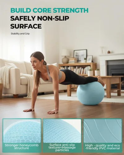 Miniatura 3 de Gruper Pelota de yoga, pelota de ejercicio extra gruesa para entrenamiento y estabilidad durante el embarazo, 4 tamaños, pelota de equilibrio