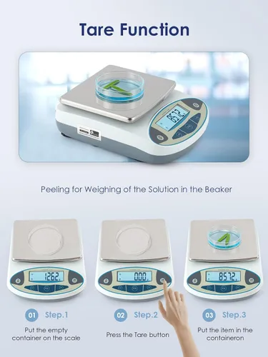 Miniatura 4 de CGOLDENWALL Báscula de laboratorio 500gX0.0.04 oz Balanza de laboratorio de alta precisión Balanza científica electrónica con peso de calibración