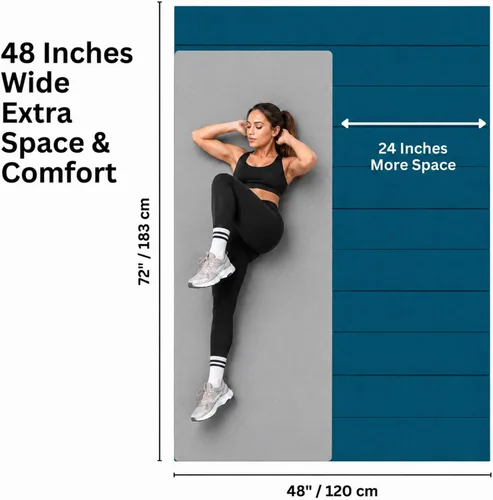 Miniatura 2 de Foldable Large Yoga Mat: Extra 6mm & 8mm Thick Workout Mat for Home Gym and Travel - Anti-Slip Folding Exercise Mat for Yoga, Pilates, and More