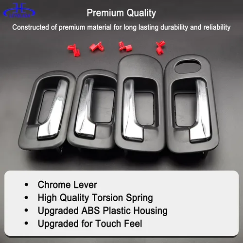 Miniatura 3 de 4 piezas de manijas interiores para puertas para Honda Civic 2001 2002 2003 2004 2005, para puerta delantera, puerta trasera, lado izquierdo