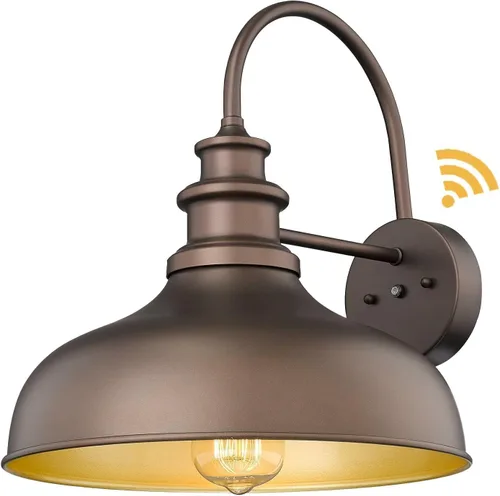 Miniatura 16 de Bestshared Luz de granero de granja con sensor de anochecer a amanecer, aplique de pared exterior antioxidante, farol de pared al aire libre