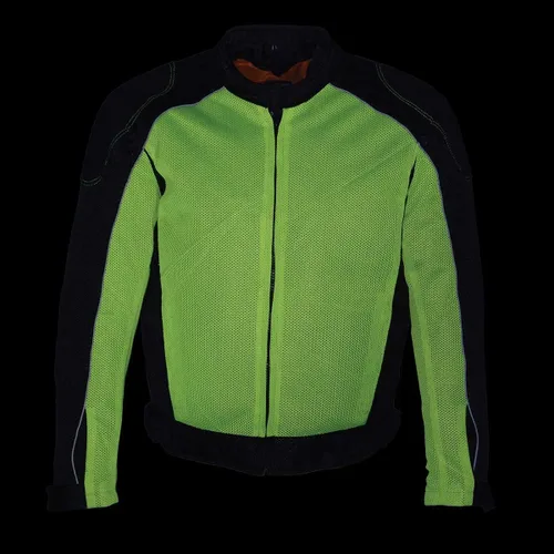 Miniatura 4 de Milwaukee Leather MPM1790 - Chaqueta blindada de malla para hombre, color negro y verde neón, con chaqueta extraíble para lluvia