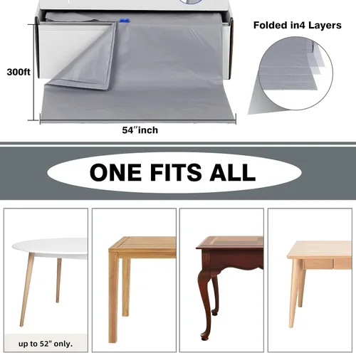 Miniatura 136 de Rollo de plástico para cubierta de mesa color verde manzana, 40 pulgadas x 100 pies, rollo de plástico resistente para cubierta de mesa de banquetes