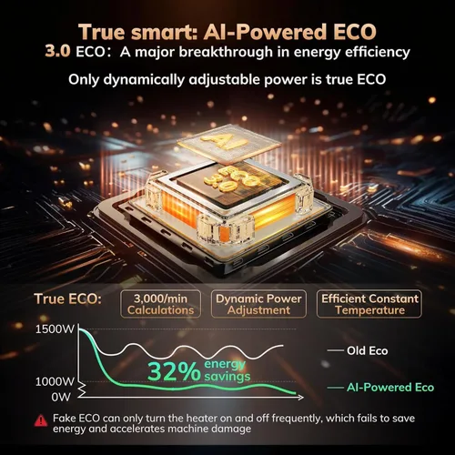 Miniatura 5 de AEOCKY Calentador de espacio de 3ª generación con termostato AI, calentadores eléctricos PTC de 1500 W para uso en interiores con control remoto