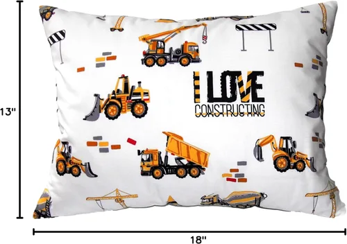 Miniatura 3 de Funda de almohada para niños pequeños de 13 x 18 pulgadas de algodón - Fundas de almohada para niños pequeños para viajar, almohadas de tractor