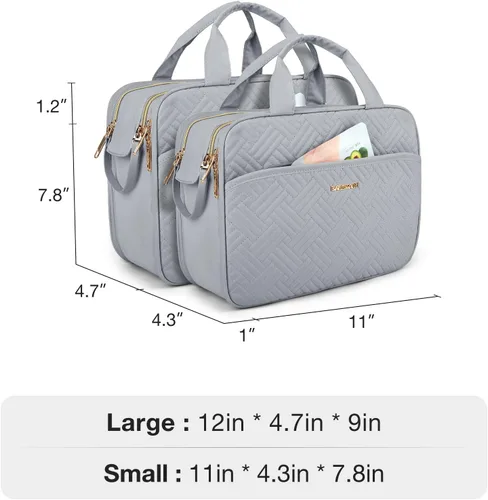 Miniatura 6 de BAGSMART Neceser grande, organizador de maquillaje de viaje, resistente al agua, bolsa de cosméticos para maquillaje, bolsa de viaje