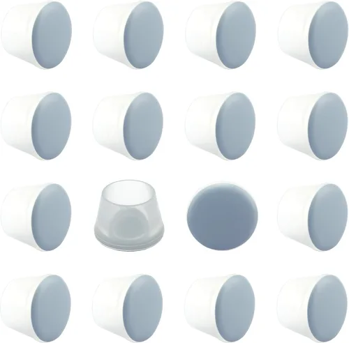 Copas deslizantes para patas redondas de muebles (7/8 pulgadas (0.866 in), paquete de 16 unidades, almohadillas deslizantes para