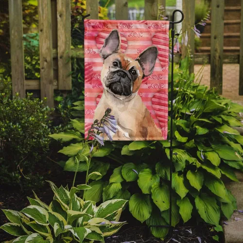 Miniatura 2 de Caroline's Treasures BB9487GF - Bandera decorativa para jardín, diseño de bulldog francés con texto en inglés "Fawn French Bulldog Love"