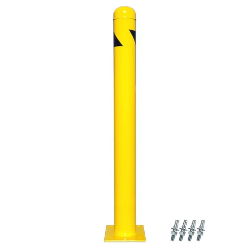 Miniatura 12 de 8NET Paquete de 32 bolardos de seguridad de 24 pulgadas de alto x 4.5 pulgadas de profundidad, 12 Ga (0.106 in), base 8 x 8 pulgadas, con 4 pernos