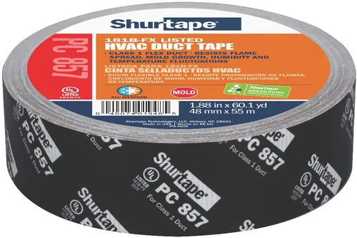 Shurtape PC 857 UL 181B-FX - Cinta adhesiva impermeable para conductos HVAC, uso para sellar costuras y unir conductos flexibles de clase 1, 1.890