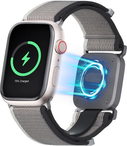 Correa de nailon con cargador de reloj 2 en 1, compatible con Apple Watch Band de 1.496 pulgadas, 1.575 pulgadas, 1.614 pulgadas, para mujeres y