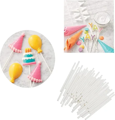 Miniatura 4 de Palitos de piruleta blancos de 4 pulgadas, palitos de golosinas, para dulces caseros, galletas, postres, 200