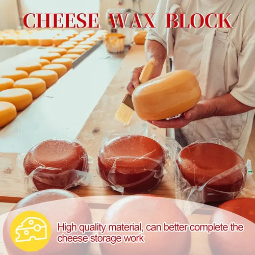 Miniatura 4 de Bloque de cera de queso para conservar queso, 2.2 libras, cera roja para hacer queso con cepillo para almacenamiento a largo plazo, para una