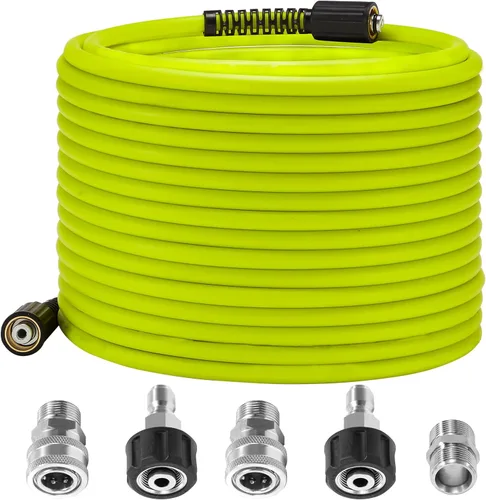 Miniatura 8 de M MINGLE Manguera de lavado a presión de 25 pies x 3/8 pulgadas - Manguera de repuesto para agua fría y caliente - Manguera de alta presión