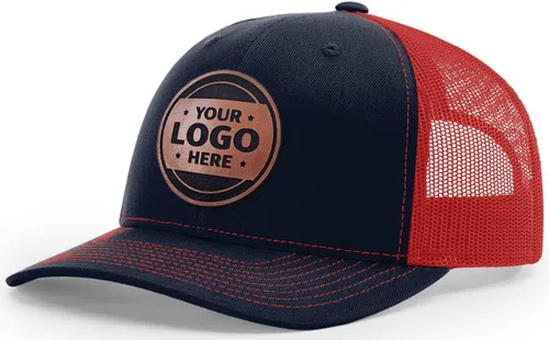 Miniatura 25 de Sombrero de parche de cuero de camionero personalizado grabado con láser
