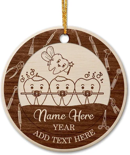 Miniatura 11 de Adorno de liniero de cerámica personalizado para Navidad 2025 – El favorito de Santa, primera Navidad como electricista, nombre personalizado