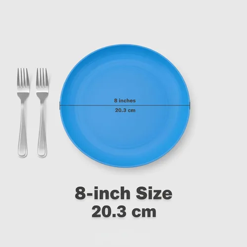 Miniatura 6 de AOYITE Juego de 6 platos de plástico reutilizables de 8 pulgadas, platos de plástico irrompibles, sin BPA, aptos para lavavajillas y microondas