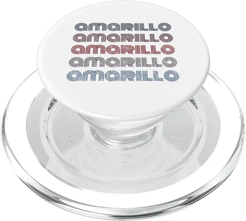 USA 70's City Retro Vintage Amarillo PopSockets MagSafe PopGrip for iPhone