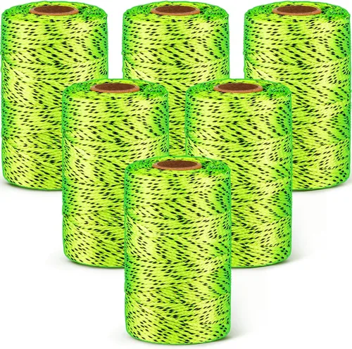 Miniatura 8 de Amylove Línea de cuerda de 6 rollos de nailon trenzado #18, cuerda de construcción trenzada de nailon de 500 pies, cuerda resistente para exteriores