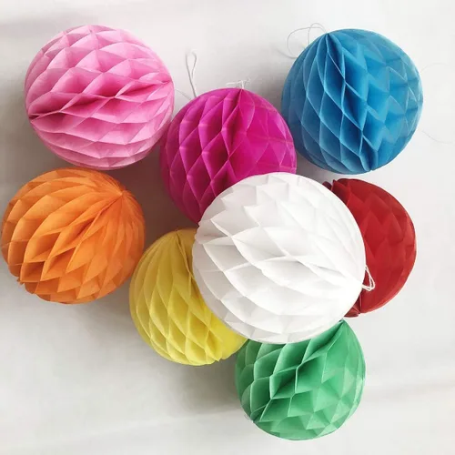 Miniatura 17 de 8 bolas de papel de panal de 8 pulgadas, bolas decorativas de panal de abeja, pompones de papel, bolas de flores, bolas colgantes de arte