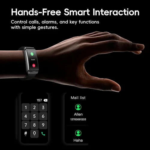 Miniatura 8 de Slim Fitness Tracker para hombres y mujeres, banda inteligente con pantalla táctil HD de 1.57 pulgadas, seguimiento de frecuencia cardíaca y SPO₂