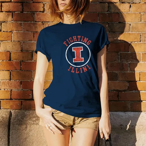 Miniatura 5 de UGP Campus Apparel AS04 - Camiseta con logotipo de círculo envejecido